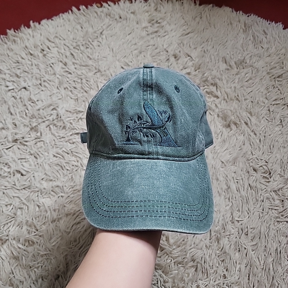 Authentic Pigment Letter A Green Hat Baseball Cap Hat Cotton Adjustable Back